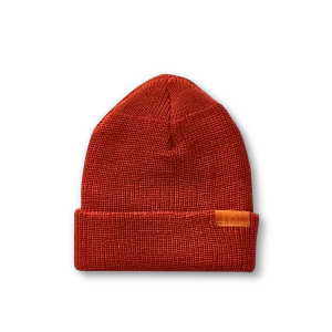 Merino Wool Knit Beanie Hat  Unisex Merino Wool Knit Hat in Rust