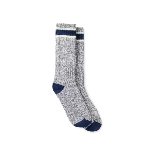 Wool Blend Ragg Crew  Unisex Wool Blend Ragg Crew Socks in Slate/Navy Wool Blend