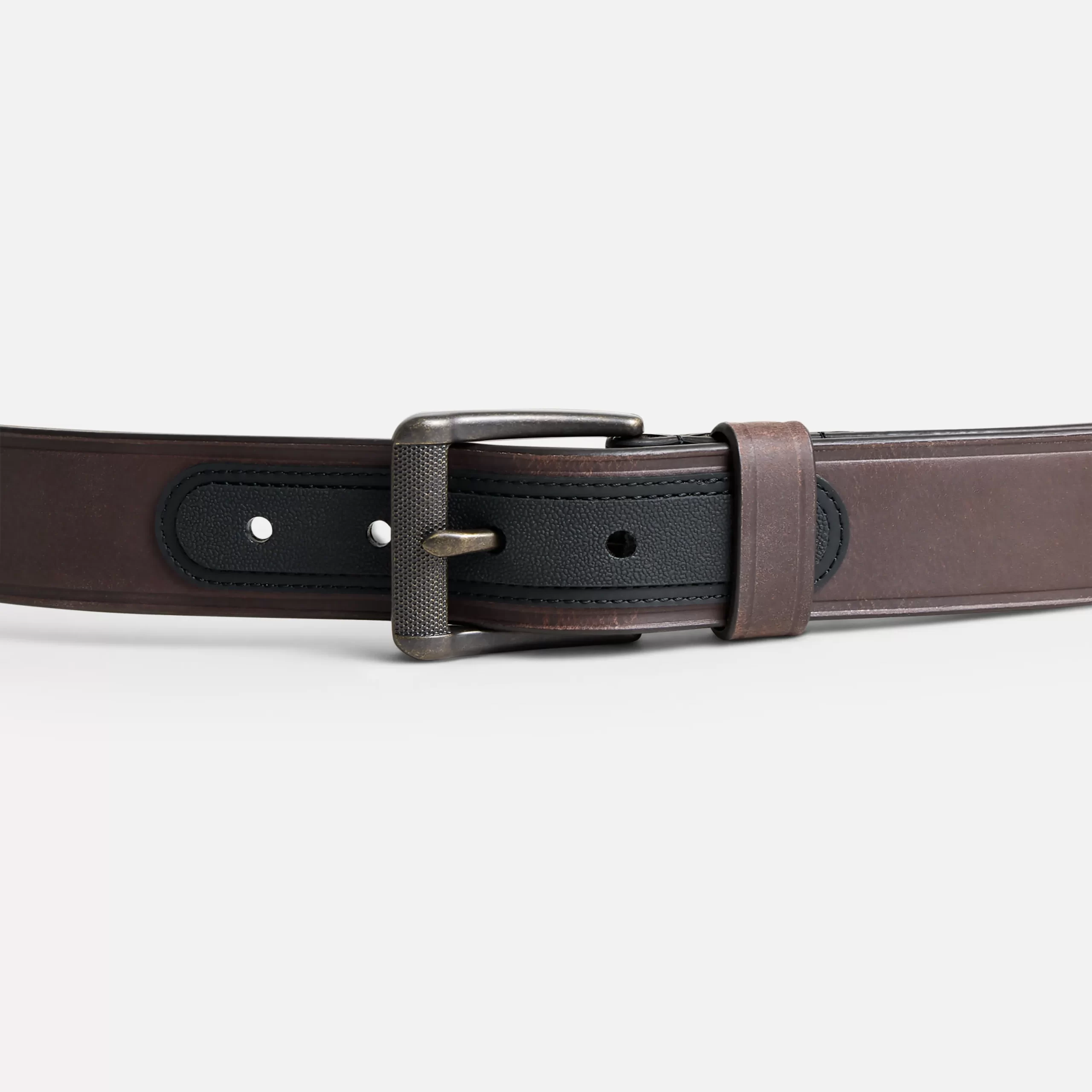 Heavy Duty Work Leather Belt Men's Leather Belt in Brown - Image 2