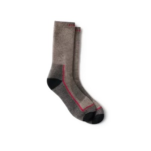 Premium Safety Medium Weight Crew  Unisex Merino Wool Blend Crew Sock in Brown