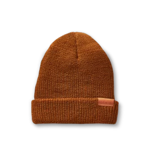 Merino Wool Knit Beanie Hat  Unisex Merino Wool Knit Hat in Copper