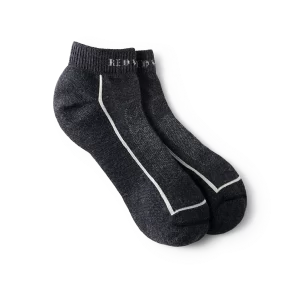 Premium Safety Medium Weight Quarter Crew  Unisex Merino Wool Blend Quarter Crew Sock in Black